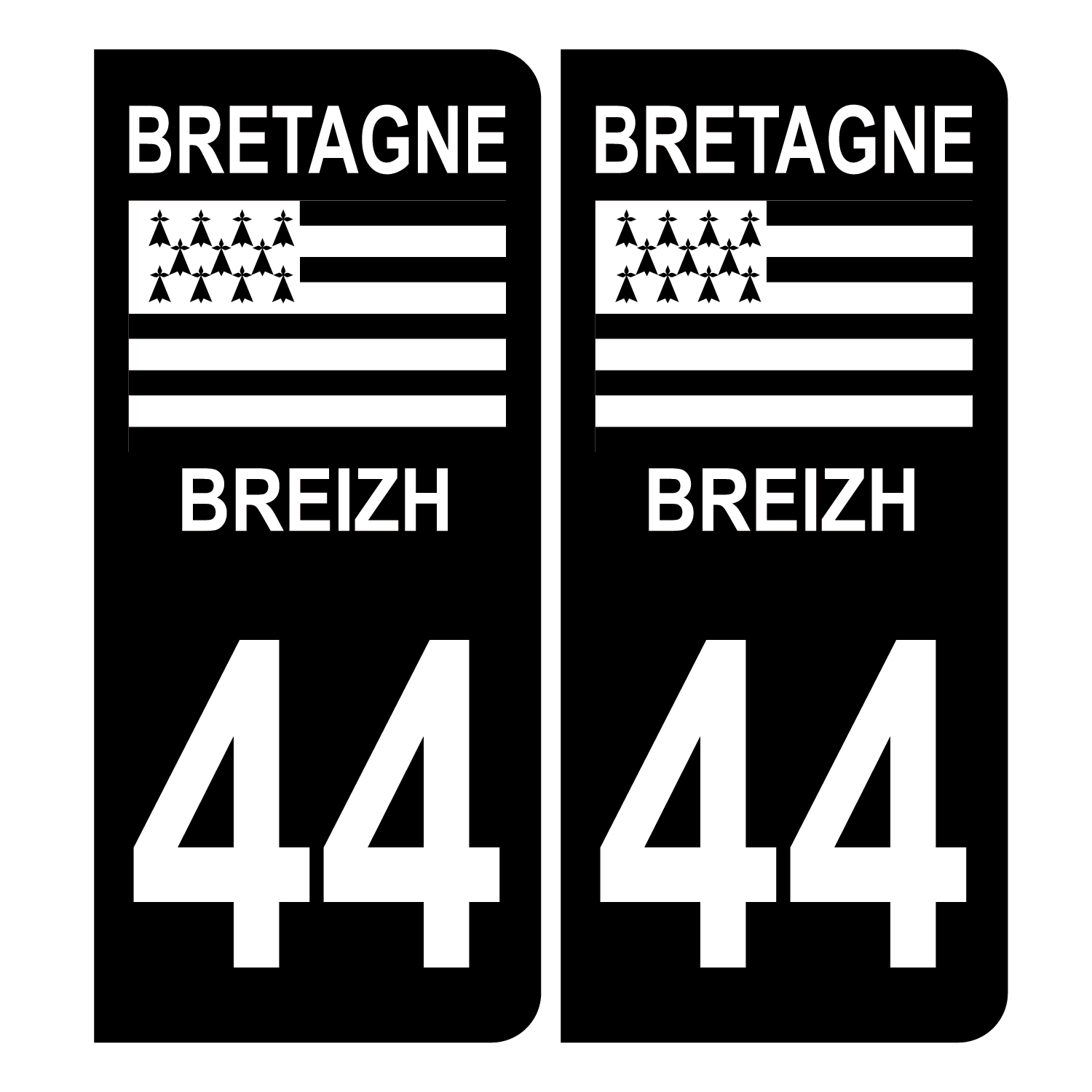 35 Ille et Vilaine fond noir Bretagne Breizh sticker autocollant plaque  immatriculation auto