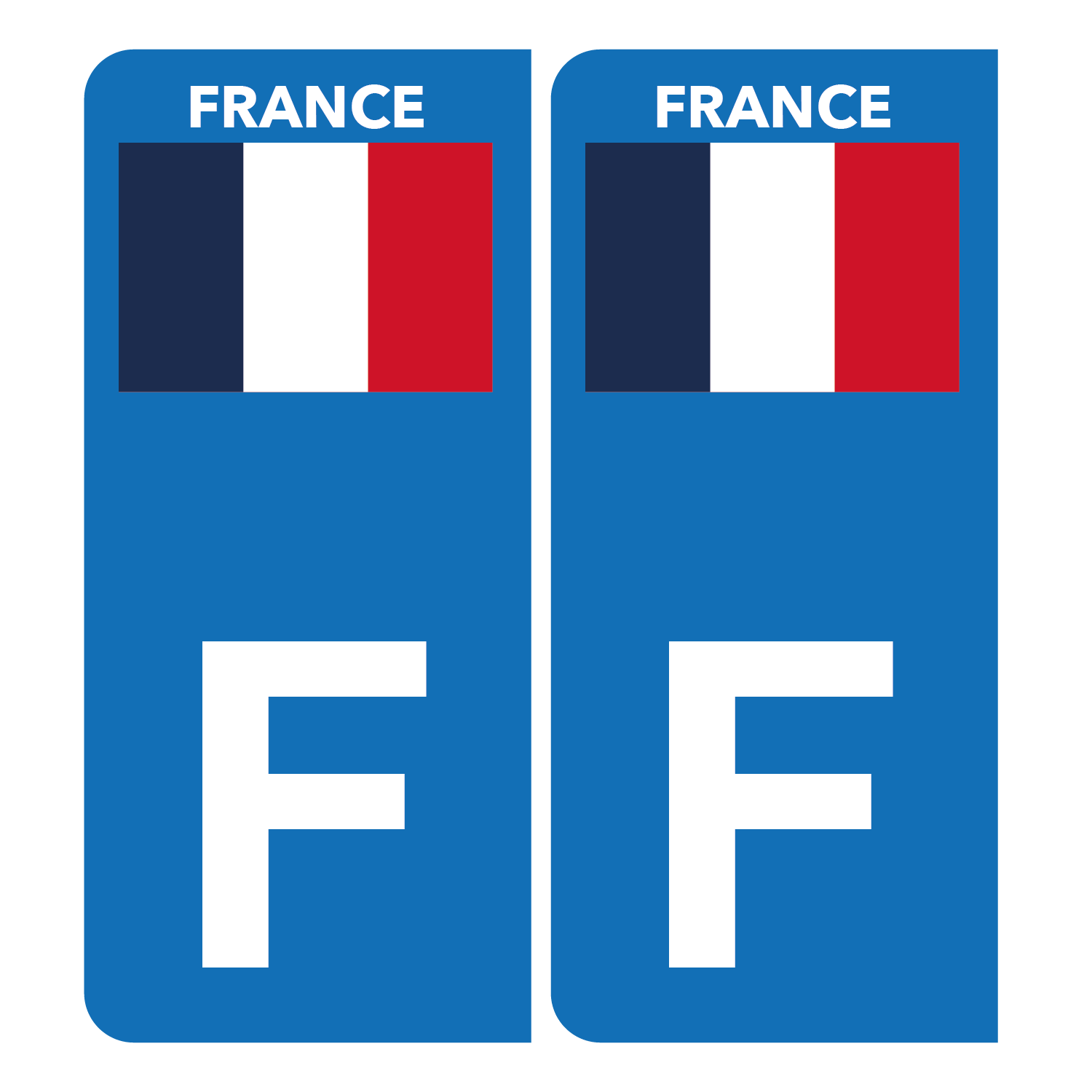 F France - Drapeau (Côté droit)  Autocollant plaque immatriculation