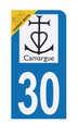 Lot De 4 Autocollants Plaque Immatriculation Région Camargue & F Europe - 45x100mm, Vinyle Haute Tenue - 3