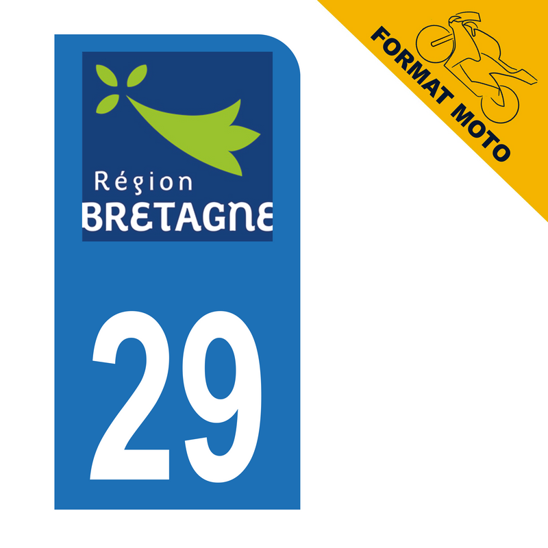 ⇒ Autocollant/Sticker Plaque Immatriculation Finistère 29