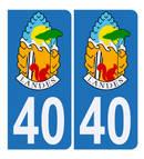 Autocollant Plaque d’immatriculation Voiture 40 Blason des Landes