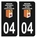 Autocollant Plaque d'immatriculation Voiture Département 04