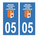 Autocollant Plaque d'immatriculation Voiture Département 05