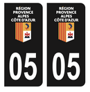 Autocollant Plaque d'immatriculation Voiture Département 05 Noir