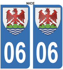 Autocollant Stickers plaque immatriculation voiture 06 blason Nice