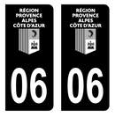 Autocollant Plaque d'immatriculation Voiture Département 06 Noir