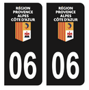 Autocollant Plaque d'immatriculation Voiture Département 06