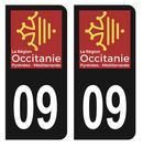 Autocollant Plaque d'immatriculation Voiture Département 09