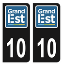 Autocollant Plaque d'immatriculation Voiture Département 10