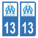 Autocollant Plaque d'immatriculation 13 Club OM Noir