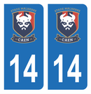 Autocollant Plaque d'immatriculation 14 Club Caen Foot