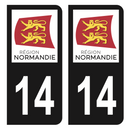 Autocollant Plaque d'immatriculation Voiture Département 14