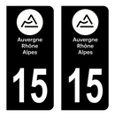 Autocollant Plaque d'immatriculation Voiture Département 15