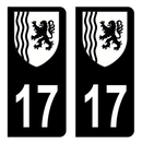 Autocollant Plaque d'immatriculation Voiture Département 17