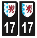 Autocollant Plaque d'immatriculation Voiture Département 17