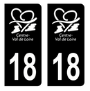 Autocollant Plaque d'immatriculation Voiture Département 18