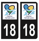 Autocollant Plaque d'immatriculation Voiture Département 18