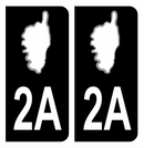 Autocollant Plaque d’immatriculation Voiture 2A Corse