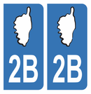 Autocollant Plaque d’immatriculation Voiture 2B Corse