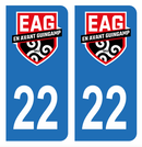 Autocollant Plaque d'immatriculation 22 Club EAG Foot Noir