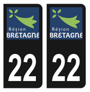 Autocollant Plaque d'immatriculation Voiture Département 22