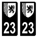 Autocollant Plaque d'immatriculation Voiture Département 23