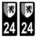 Autocollant Plaque d'immatriculation Voiture Département 24