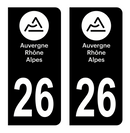 Autocollant Plaque d'immatriculation Voiture Département 26