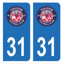 Autocollant Plaque d'immatriculation 31 Club Toulouse Foot Noir