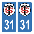 Autocollant Plaque d'immatriculation 31 Club Stade Toulousain
