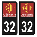 Autocollant Plaque d'immatriculation Voiture Département 32