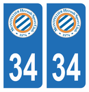 Autocollant Plaque d'immatriculation 34 Montpellier HSC