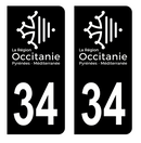 Autocollant Plaque d'immatriculation Voiture Département 34