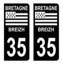 Autocollant Plaque d'immatriculation Voiture Département 35