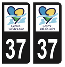 Autocollant Plaque d'immatriculation Voiture Département 37