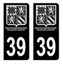 Autocollant Plaque d'immatriculation Voiture Département 39 Nouveau Modèle