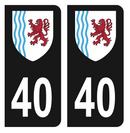 Autocollant Plaque d'immatriculation Voiture Département 40