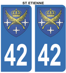Autocollant Stickers plaque d'immatriculation voiture 42 blason St Etienne