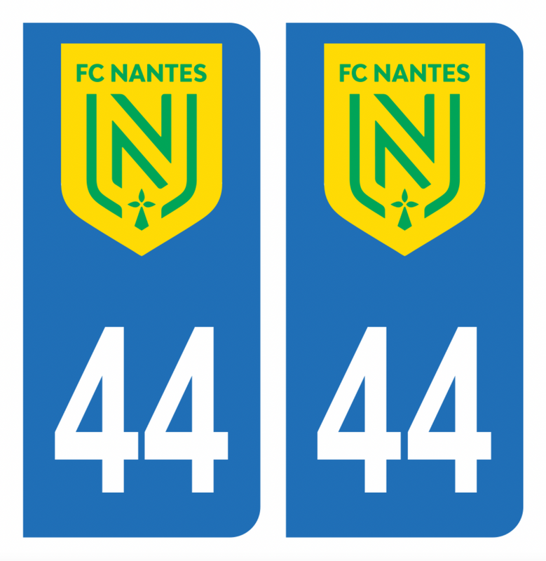 Autocollant Plaque d'immatriculation 44 Club FC Nantes