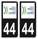 Autocollant Plaque d'immatriculation Voiture Département 44 Noir