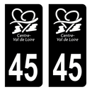 Autocollant Plaque d'immatriculation Voiture Département 45