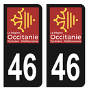 Autocollant Plaque d'immatriculation Voiture Département 46