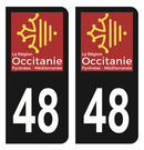 Autocollant Plaque d'immatriculation Voiture Département 48