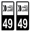 Autocollant Plaque d'immatriculation Voiture Département 49