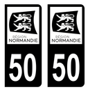Autocollant Plaque d'immatriculation Voiture Département 50