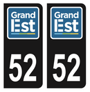 Autocollant Plaque d'immatriculation Voiture Département 52