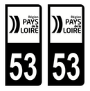Autocollant Plaque d'immatriculation Voiture Département 53