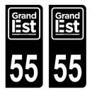 Autocollant Plaque d'immatriculation Voiture Département 55