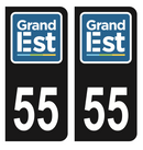 Autocollant Plaque d'immatriculation Voiture Département 55