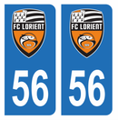 Autocollant Plaque d'immatriculation 56 FC Lorient Noir